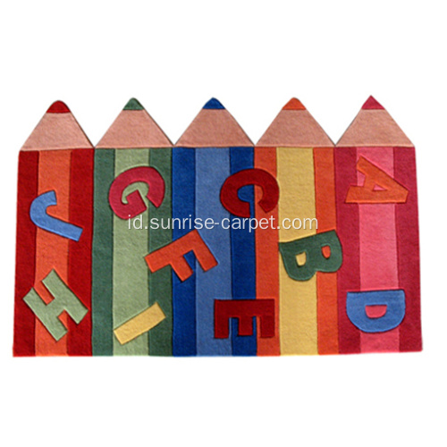 Akrilik / poliester Hand Tufted Children Karpet / Karpet